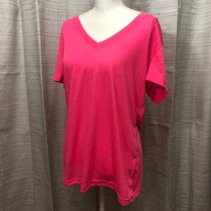 Bright Pink [ adidas ] Double Deep V Shirt
